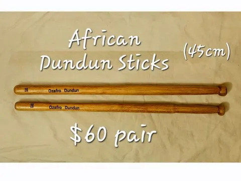 Traditional African dundun drumsticks (pair) from Ozafro Workshop 