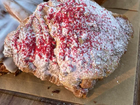 Strawberry crumble croissant from Della & dottie
