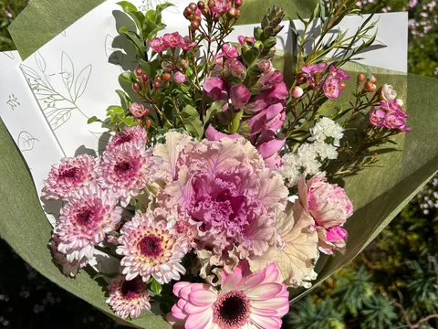 Mixed pink & purple bouquet from The Petal Porch