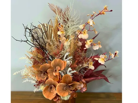 Handcrafted silk floral arrangement from Weberflorals
