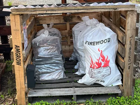 Dry seasoned wood and kindling from Local Eggs by Ethan and Levi