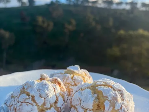 Sourdough Lemon crinkle biscuits from Big Sky Flower Farm