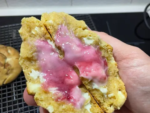 Raspberry Cheesecake Cookie from Crumb Get Stuffed